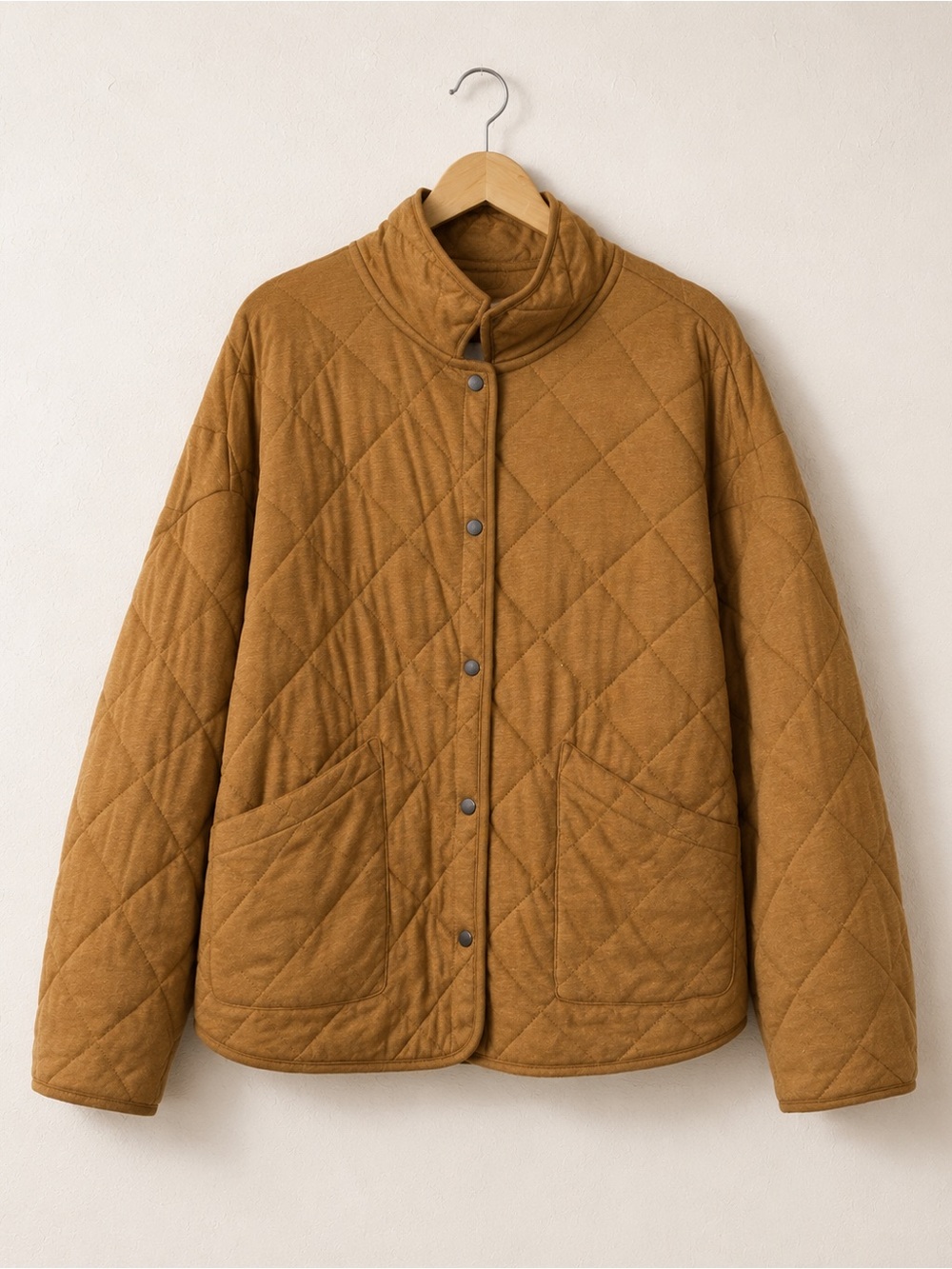 Z Supply Quilted Caramel Brown Puffer Jacket